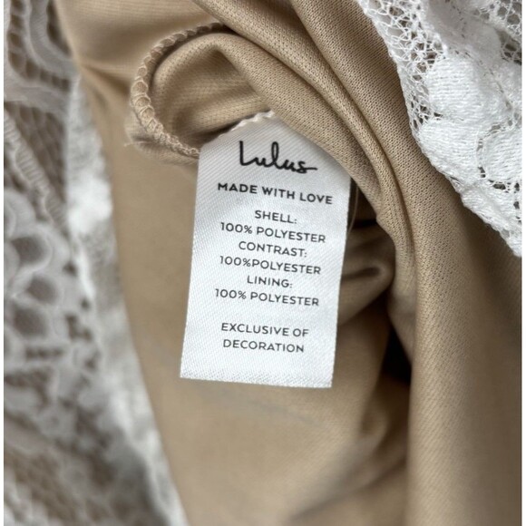 Lulus Dress Off White Floral Lace SMALL Maxi Long Tiered Ruffle Wedding Formal - Picture 9 of 9